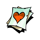 dead gun heart symbol icon