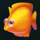 deep descent yellow fish symbol icon