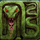 demon beats snake symbol icon