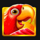 eggs of gold red bird symbol icon