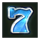 emerald bounty 7s hold and win seven blue symbol icon