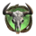 epic bullets and bounty skull symbol icon