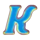 evil wizard cat blue k symbol icon