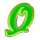 evil wizard cat green q symbol icon