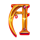 fire blaze orange wizard a symbol icon