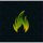 fire tale green flame symbol icon