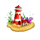 fish trio lighthouse symbol icon