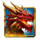 flight of fire dragon symbol icon