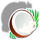 fresh fruits coconut symbol icon