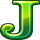 gems and cash hold and win j symbol icon