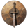 gladiator plus sword symbol icon