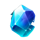 gold and crystals blue symbol icon