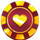 gold and glamour hold and win heart symbol icon