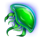gold of sirens green jellyfish symbol icon