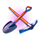 gold rush shovel and pickaxe symbol icon