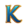 golden asp of fortune k symbol icon