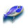 golden catch blue fish symbol icon