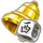 golden crown extreme dice bell symbol icon
