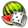 golden crown extreme dice watermelon symbol icon