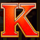 golden dancing lion k letter symbol icon