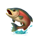 golden gills jumping fish symbol icon