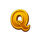 golden gills letter q symbol icon