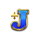 golden ox j letter symbol icon
