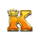 golden ox k letter symbol icon