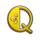 golden piggy bank q symbol icon