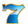 golden wheel 7 blue symbol icon