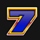 golden winner blue 7 symbol icon