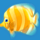 great blue fish symbol icon