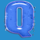 great blue q letter symbol icon