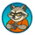 happy prison racoon symbol icon