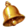 hearts and crowns golden bell symbol icon