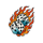 hot rod hog flaming dice symbol icon