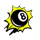 hot ross 8 ball symbol icon