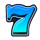 hot triple sevens hold and win blue symbol icon