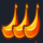 hot volcano triple banana symbol icon