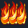 hot volcano triple fire banana symbol icon