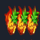 hot volcano triple fire pineapple symbol icon