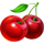 juicy crowns cherry symbol icon