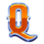 king and flame q symbol icon