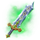 king and flame sword symbol icon