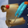 lady hawk scroll and quill symbol icon