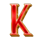 latin heart k symbol icon