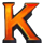 lava balls orange k symbol icon