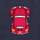 lazybones freeway red car symbol icon