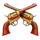 legendary lawman cash em all crossed revolvers symbol icon