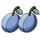 little devil coins blue plums symbol icon